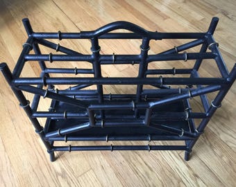 Faux bamboo magazine rack