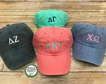 Sorority baseball hat, sorority hat, monogram hat, sorority monogram hat, hat, baseball hat, greek, chi omega, delta zeta, kappa kappa gamma