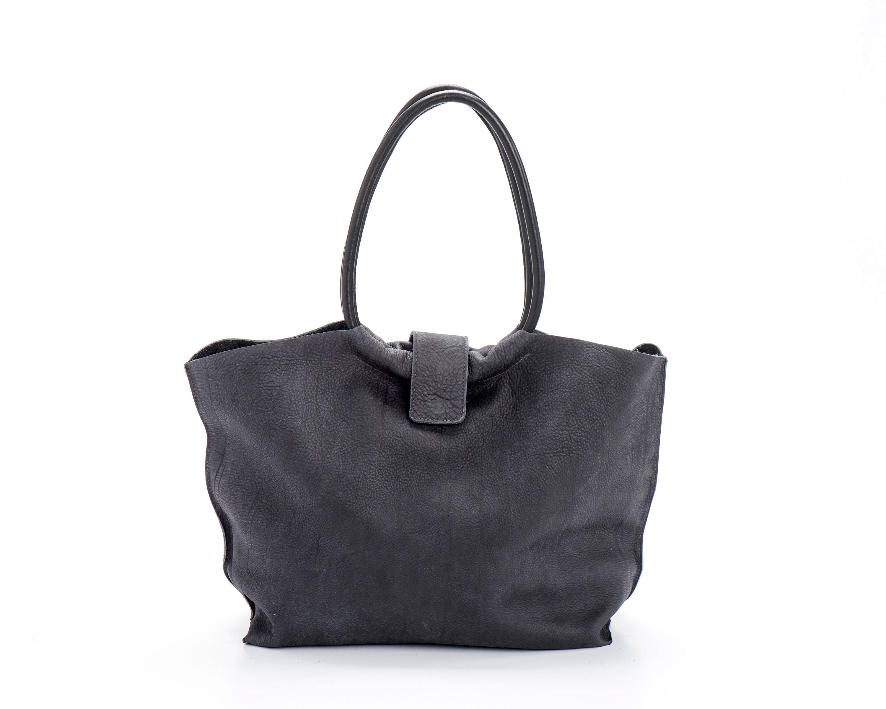 Handmade leather bags Black leather bag Soft leather tote