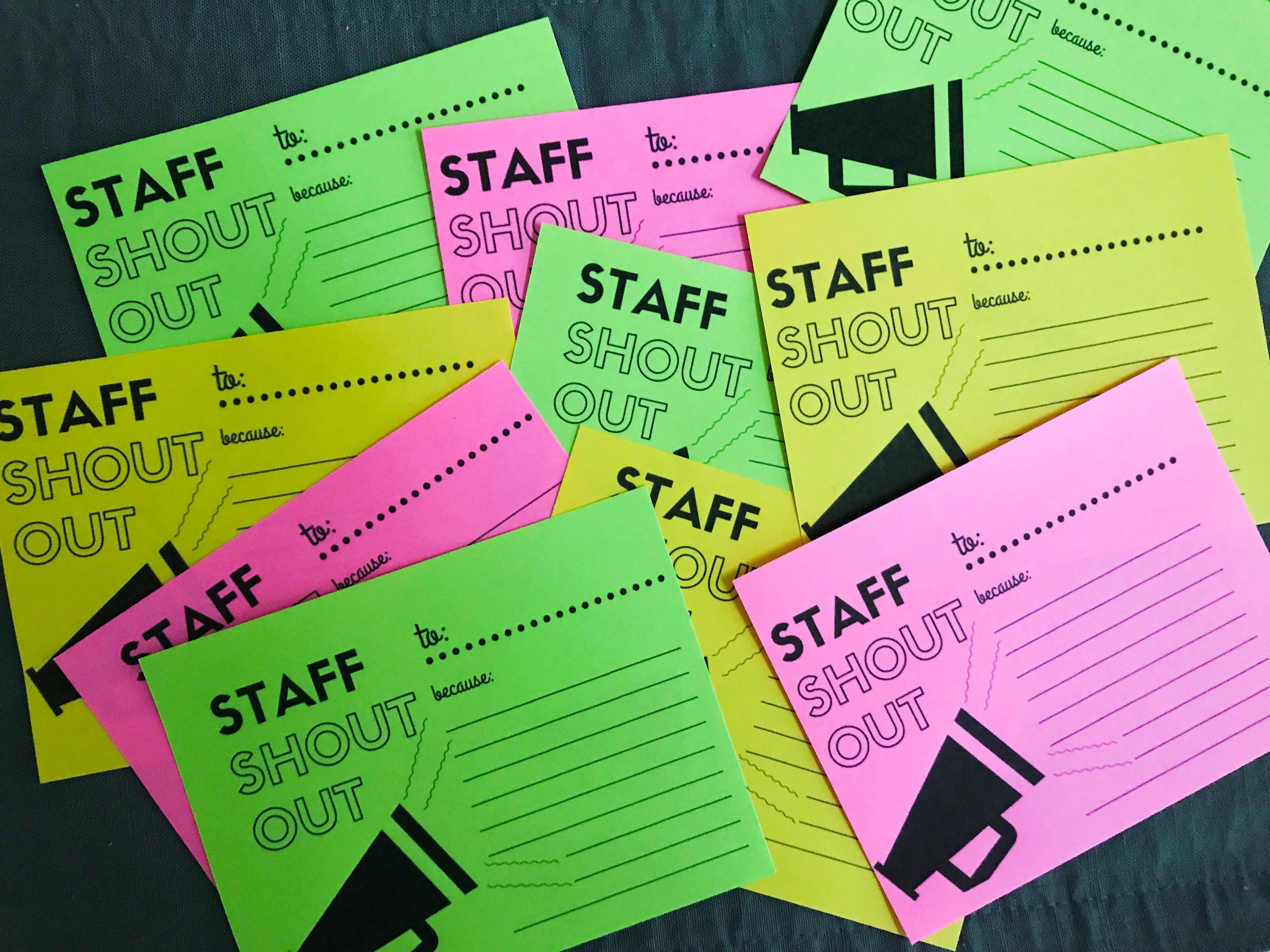 Staff Shout Out Digital Printable