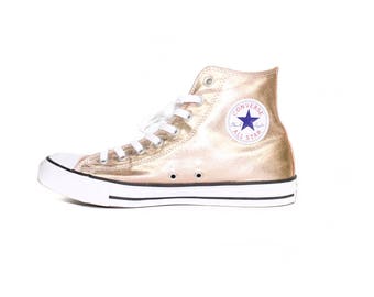 metallic rose gold converse
