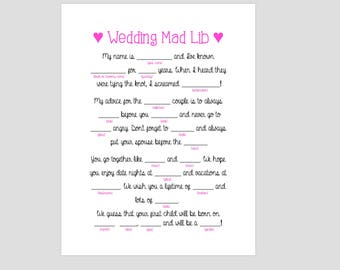 Wedding mad lib | Etsy