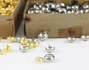 50pc Retro Silver 13mm Cross Carved Rivets Stud Spots for Bag Belt Leathercraft