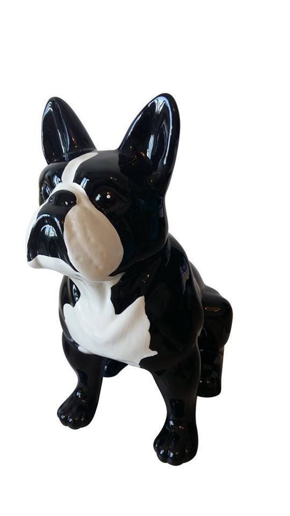 sitting french bulldog figurine in ceramic