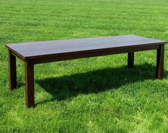 Quick Ship 96" Farmhouse Table | Solid Wood Farmhouse Dining Table | Farmhouse Kitchen Table | Rustic Harvest Table – Local Pittsburgh Only
