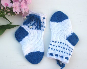 Newborn cotton socks, Hand knitted baby socks, Soft baby socks, Hypoallergenic