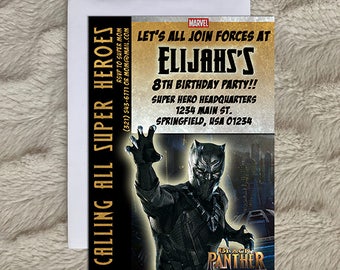 Black Panther Birthday Party Invitation - Black Panther - Invitation - Black Panther Party - Boy Birthday Party