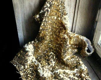 vintage gold sequin burlesque showgirl dance costume