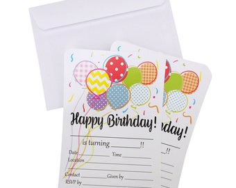 Happy Birthday Invitation Envelope, 7-Inch, 12-Piece