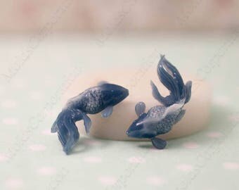 2 Fishes Goldfish silicone mould, molds for polymer clay, epoxy resin and food, food-grade silicone, Resin Molds, Soap, Fondant М280(2/5)