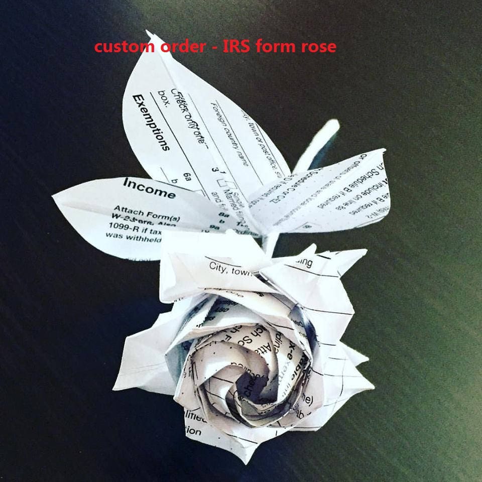 Red rose ANNIVERSARY ROSE Origami rose paper flower