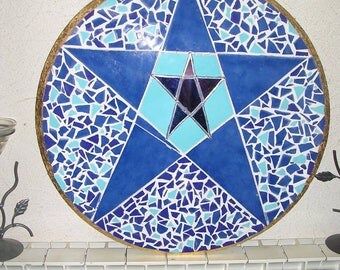 BLUE WITCH - ceramic mosaic - stained glass