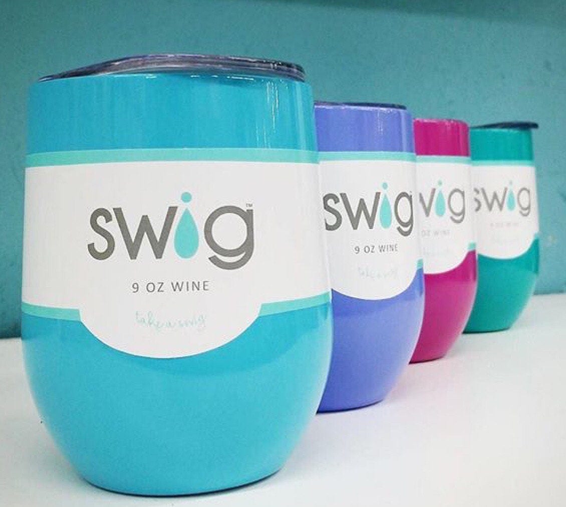 BACK in STOCK Wine Cup 9 oz Monogrammed SWIG Insulated