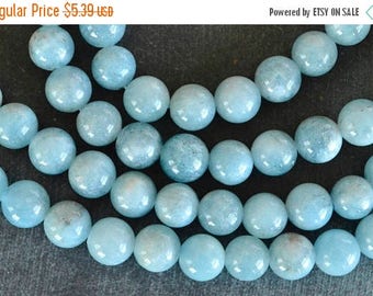 SUPER SALE 8mm Aquamarine Beads Natural Genuine Aquamarine Stone Beads (10 beads) Real Aquamarine Gemstone Grade AB Light Blue