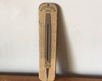 Vintage Nicholson files advertising theemometer