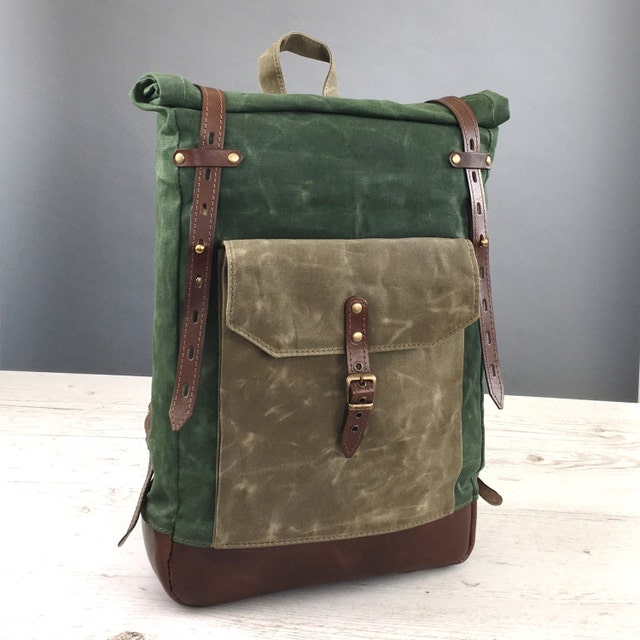 Handmade canvas leather bags and backpacks. by InnesBags on Etsy