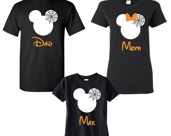Disney Halloween Family Shirts , Halloween Family Matching Shirts, Minnie and Mickey ,Disney Family Vacation Tee's, Halloween Family Shirts