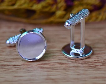 2pcs 12mm (T347) silver cufflink backings