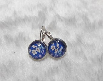 Blue flowers earrings