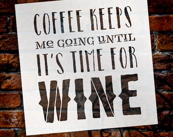 Coffee Word Art Stencil Victorian Headline Select Size