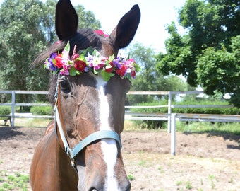 Pet flower crown Photo shoot prop Wedding photo prop Horse flower crown Horse flower halo Summer wedding photo shoot Horserider wedding