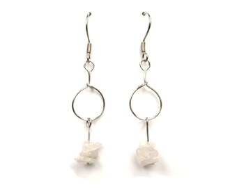 Gift idea for her, moonstone earring minimal earth jewelry gift for woman earth minimal earring moonstone jewelry ds nature et creation ylic