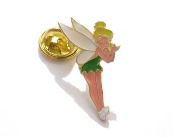 Vintage Tinkerbell pin, fairy enamel pin, cartoon enamel pin