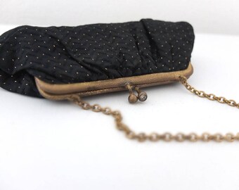 Bag handbag make-up purse vintage Audrey Hepburn Style black noble purse clutch 60 's