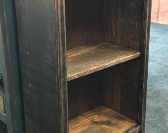 Rustic Wood Bookcase Shelf Reclaimed Barn Wood Look Primitive