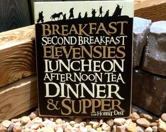 Lord Of The Rings Sign, Small Hobbit Diet, Hobbits, LOTR, Hand Painted, Wood Sign