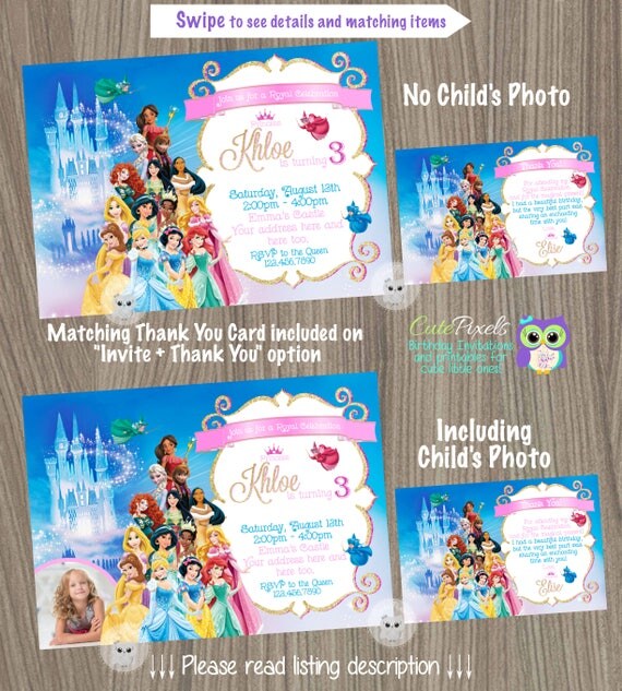 Picture Disney Princess Invitations 10