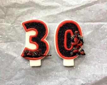 Deadpool birthday / deadpool mask / deadpool costume / deadpool / birthday candle / birthday candles / deadpool party / deadpool cake