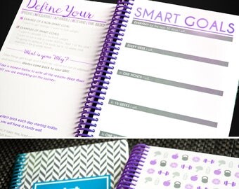 Diet Fitness Planner, Nutrition Weight Loss Journal - Diet Diary, Weight Loss Tracker, PURPLE, IIFYM, Fitness Motivation Journal - 8 Week