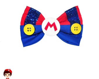 Mario Bros Inspired Character Bow - Nintendo Game Super Mario Brothers Yoshi Toad
