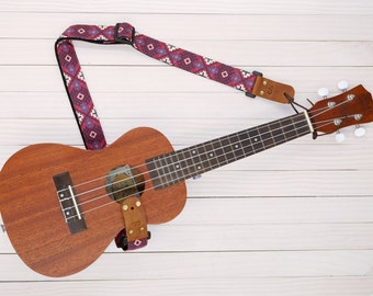 Red Retro Ukulele Strap 3 in 1