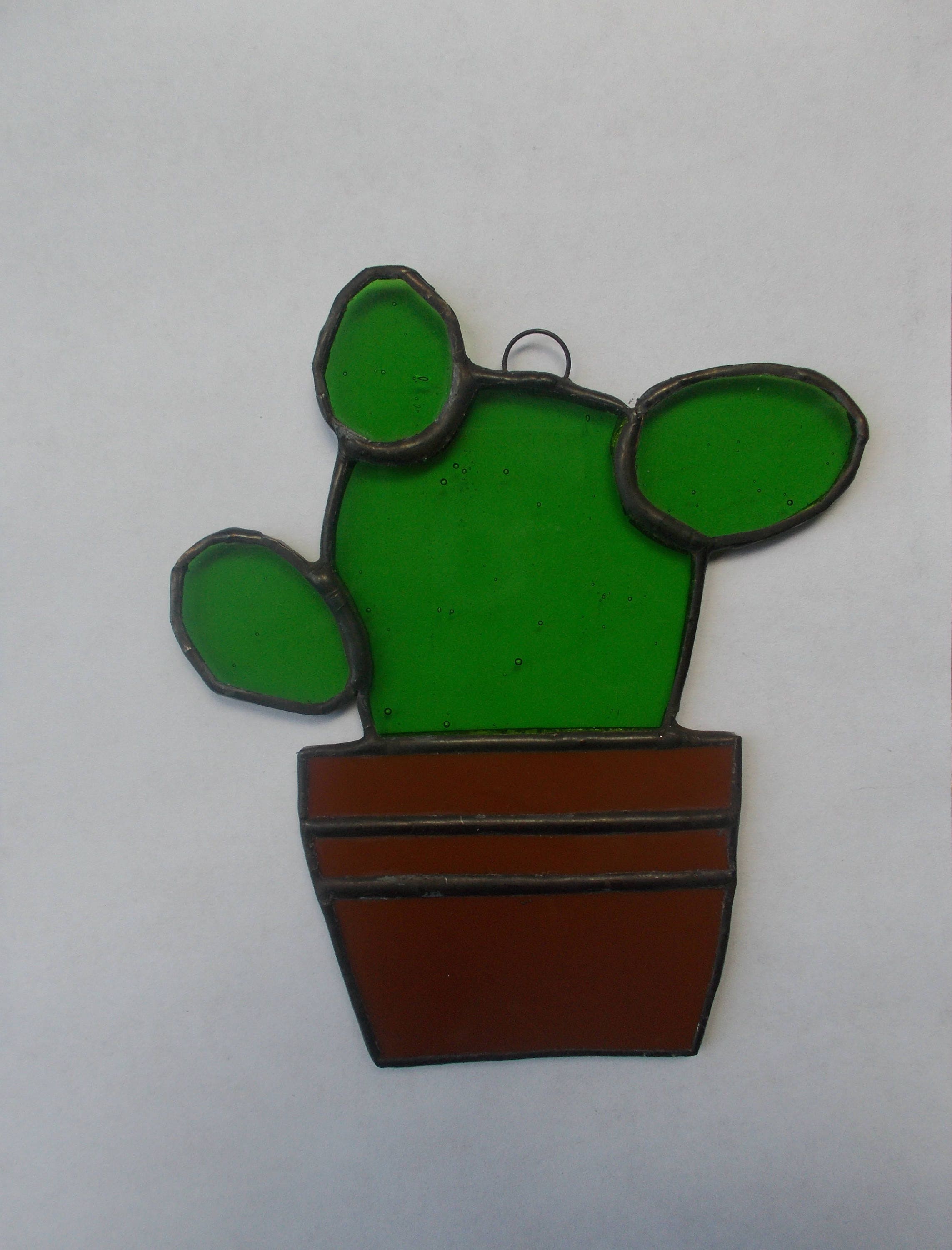 Stained Glass Cactus Suncatcher