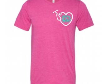 Nurse Gift, Soft Shirt, Nurse shirt, monogram tshirt, personalized nurse shirt, monogrammed shirt, monogram tee, monogram shirts