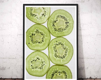 Kiwi Print, Kiwi Fruit, Kitchen Decor, Tropical Print, Printable Wall Art, Abstract Art, Tropical Fruit, Digital Poster Instant Download