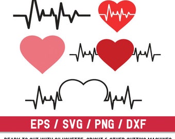 Heartbeat svg,Heartbeat svg file,Heartbeat cut file,Heartbeat silhouette, Medical svg, Nurse svg, Pulse svg, Heart svg, Nurse live svg, dxf