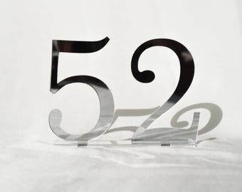 5" Mirror acrylic Table Numbers, Wedding Table Numbers, Wedding Table Numbers Set, Wedding Table Decor, Table Numbers,