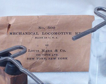 antique, Louis Marx & Co, Mechanical Locomotive Key, No. 500, envelope