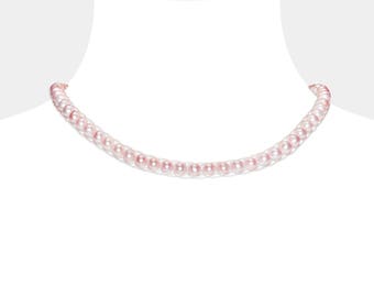 Pink pearl choker | Etsy