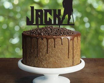 Pirate Cake Topper, Customizable birthday cake topper, party decorations, Cake topper with personalized name, pirate