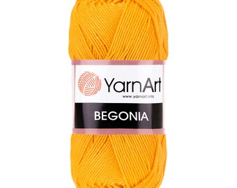 YarnArt BEGONIA cotton yarn crochet cotton yarn soft yarn spring yarn summer yarn color choice hand knit yarn Mercerized Cotton