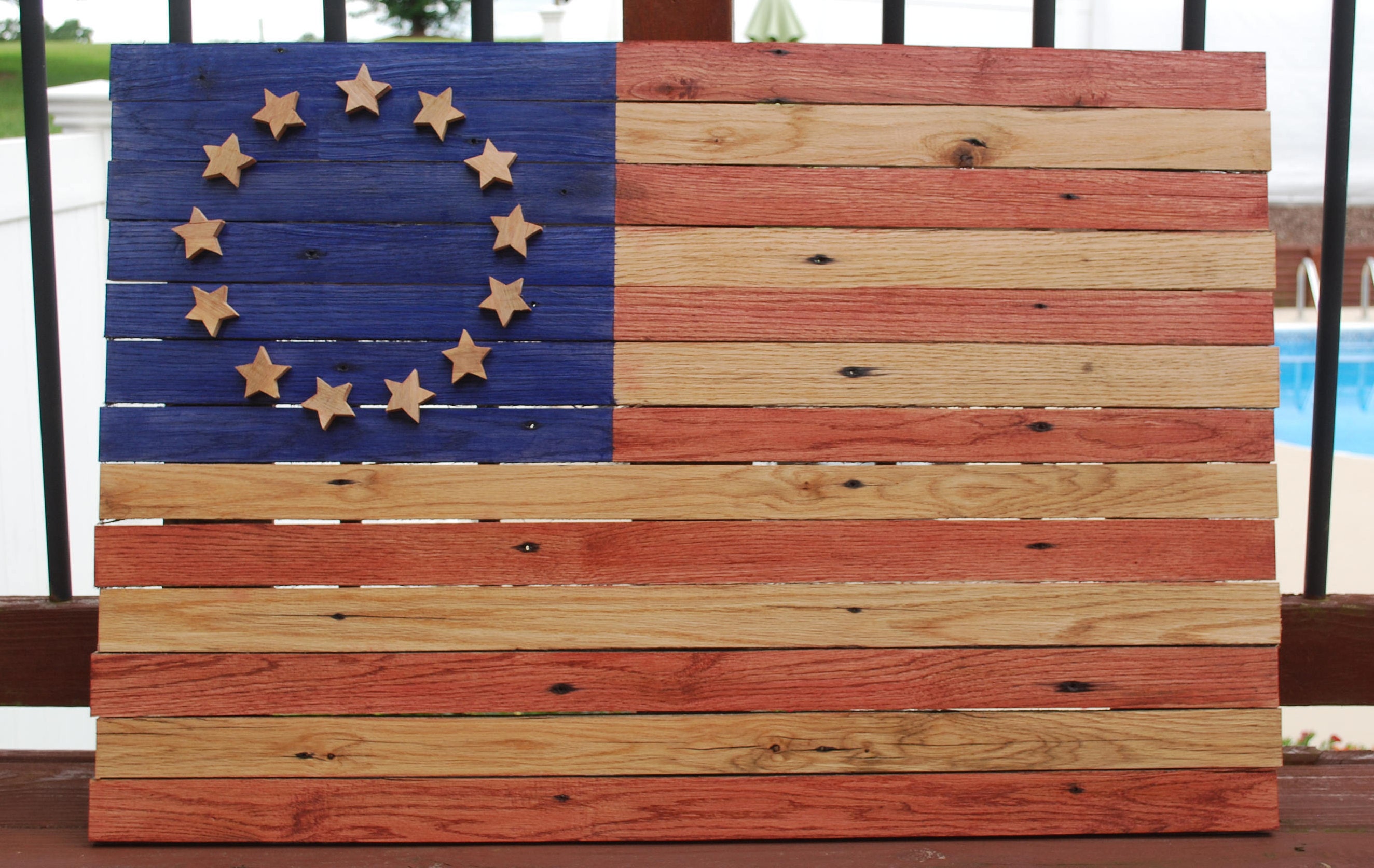 Oak American Flag 13 Colonies