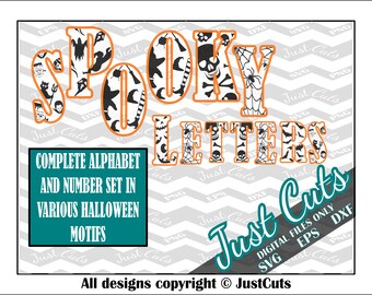 Spooky Letters SVG, layered letters, Halloween letters, Halloween svg bundle, Halloween svg, alphabet SVG, fonts, font, spooky svg, DXF
