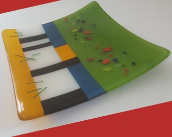 Fused Art Glass Plate 8" x 8"