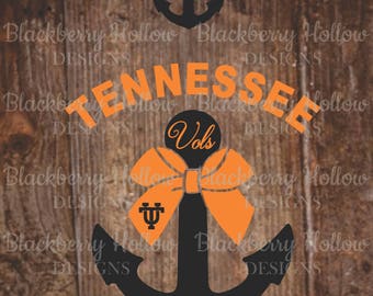 Tennessee Vols Anchor, Cut Files, SVG, Silhouette, DXF, Heat Transfer Projects