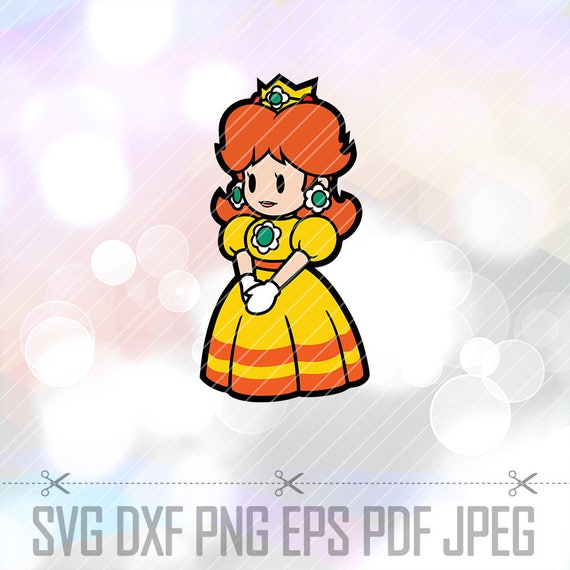 Princess Daisy Brothers Mario Character SVG DXF Eps Layered