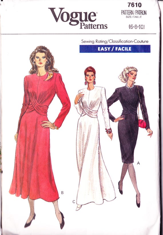 Easy Sewing  Pattern  Draped Dress  Pattern  Evening  Dress  Long